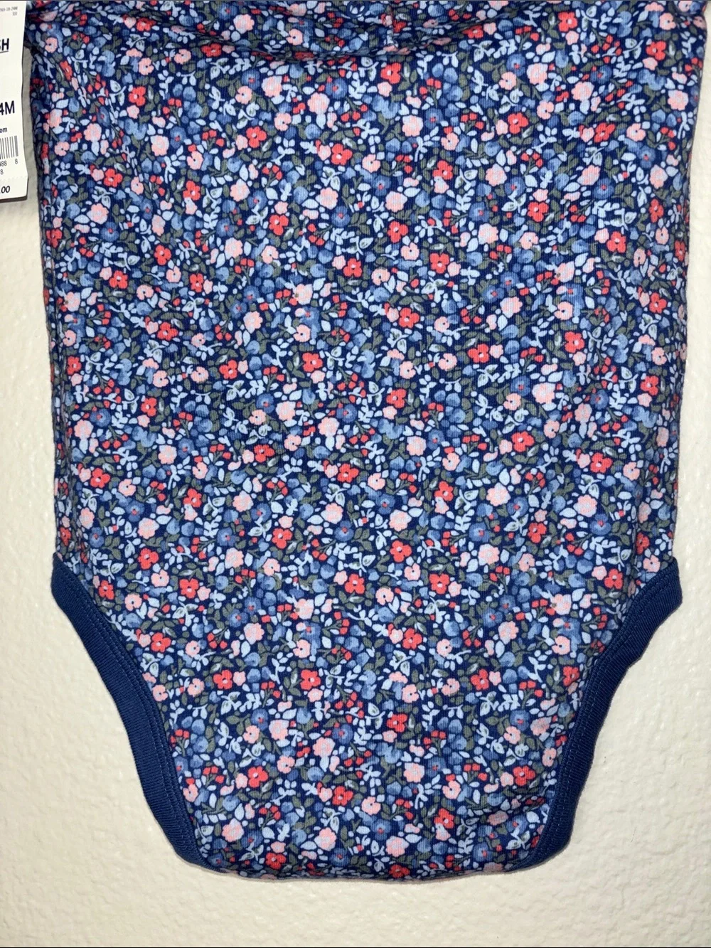 NWT OshKosh B'gosh Blue Floral One-Piece Bodysuit infants size 18-24 months